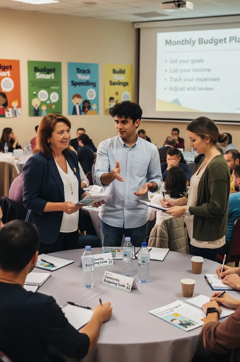 Mâini care țin un ghid tipărit despre finanțe personale, cu marcaje vizibile